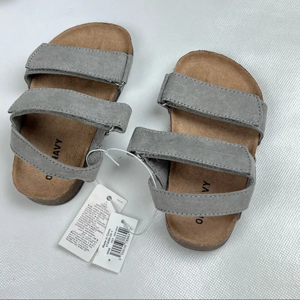 Old Navy Toddler Secure  Strap Sandals Faux Suede Sz 6